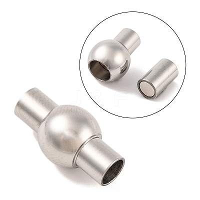 Tarnish Resistant 304 Stainless Steel Magnetic Clasps with Glue-in Ends STAS-E049-19-1