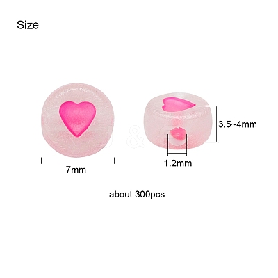 300Pcs Luminous Acrylic Beads MACR-YW0001-38-1