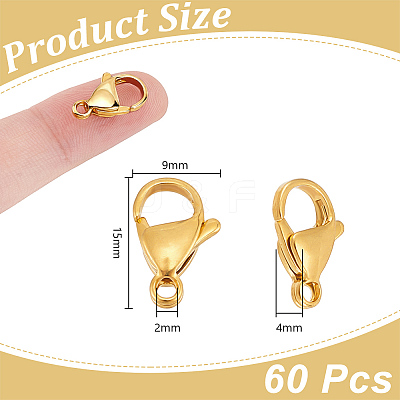 304 Stainless Steel Lobster Claw Clasps STAS-UN0061-55A-1