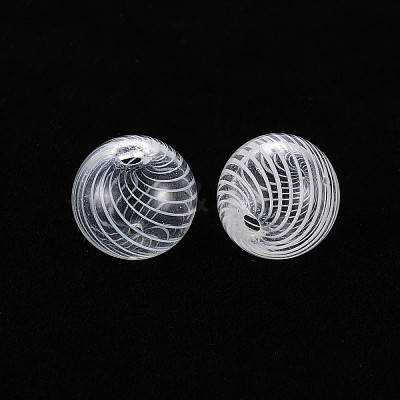Transparent Handmade Blown Glass Globe Beads X-GLAA-T012-33B-1
