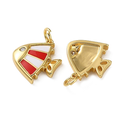 Brass Micro Pave Clear Cubic Zirconia Pendants KK-D221-25G-1