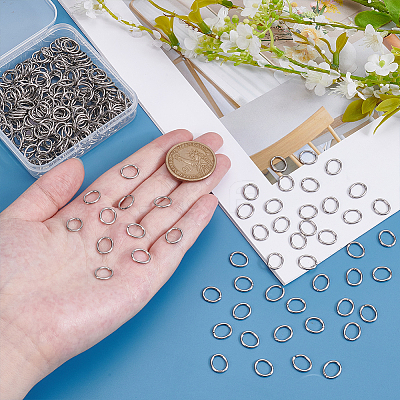 300Pcs 304 Stainless Steel Open Jump Rings STAS-UN0063-41B-1