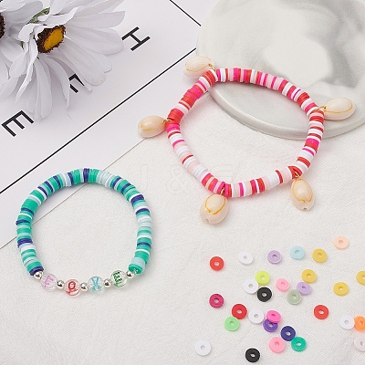 2400Pcs 15 Colors Handmade Polymer Clay Beads CLAY-YW0001-27B-1