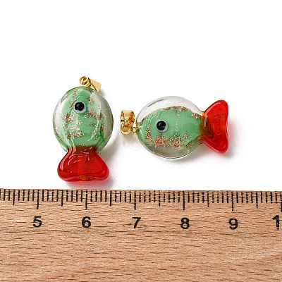 Handmade Lampwork Pendants LAMP-A007-01G-04-02-1