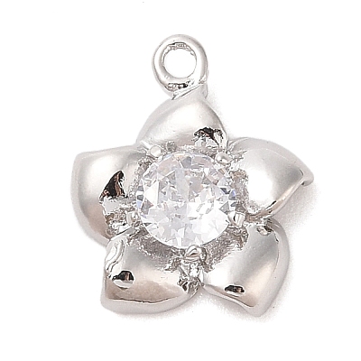 Brass Inlay Clear Glass Pendants KK-S388-29P-1