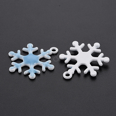 Spray Painted Alloy Enamel Pendants X-ENAM-N055-036B-NR-1