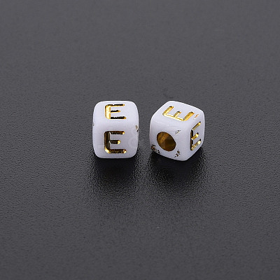 Opaque White Acrylic Beads X-MACR-Q242-010E-1
