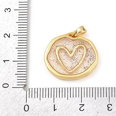 Transparent Epoxy Resin Brass Pendants LS-KK-B163-01G-02-1