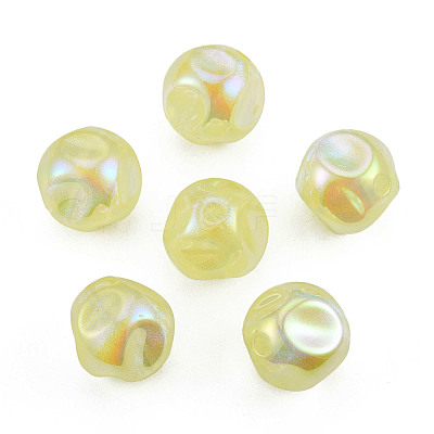 Electroplate Rainbow Iridescent Plating Acrylic Beads TACR-T025-002C-1