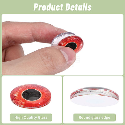 30Pcs 15 Colors Luminous Self Adhesive Glass Eyes Cabochons DIY-CA0006-27A-1