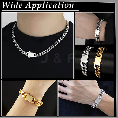 2Pcs 2 Colors 304 Stainless Steel Bayonet Clasps STAS-WR0001-43-1