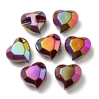 UV Plating Rainbow Iridescent Acrylic Beads OACR-P010-03C-1