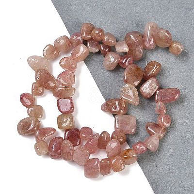 Natural Strawberry Quartz Nuggets Beads Strands G-B125-A21-01-1