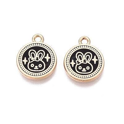 Rack Plating Alloy Enamel Pendants ENAM-N070-01C-01G-02-1