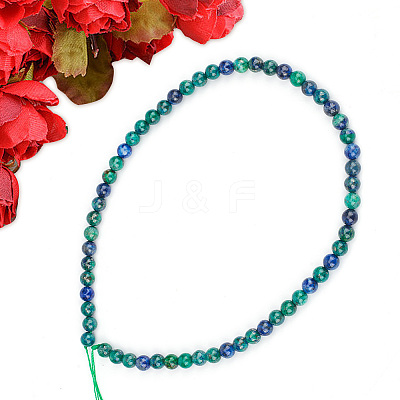 2 Strands Natural Chrysocolla and Lapis Lazuli Beads Strands G-GO0001-38B-1