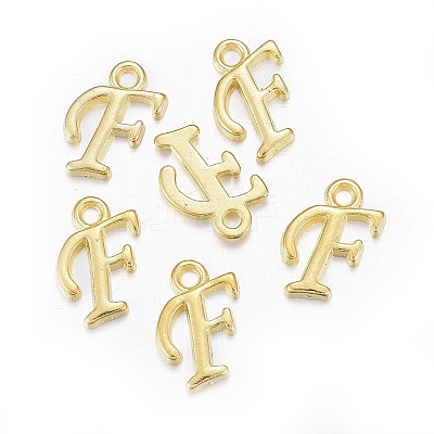 Golden Plated Alloy Letter Pendants LS-PALLOY-J718-01G-F-1