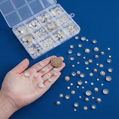 6 Styles Iron Bead Caps IFIN-UN0001-28S-1