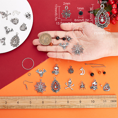 DIY Halloween Drop Earring Making Kits DIY-SC0019-36-1
