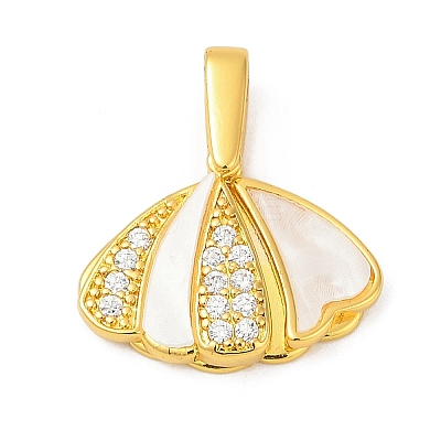 Brass Micro Pave Cubic Zirconia Acrylic Pendants X-KK-D291-10G-1