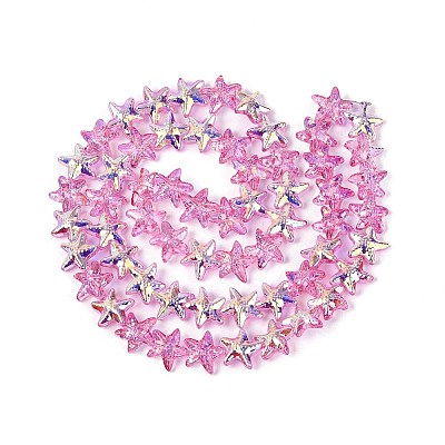 Electroplate Transparent Glass Beads Strands EGLA-Q136-01A-13-1