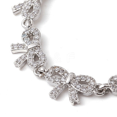 Brass Bowknot Link Chain Bracelets BJEW-D039-44P-1