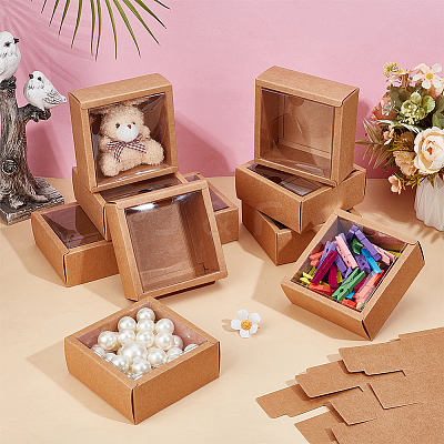 Foldable Square Paper Storage Gift Boxes CON-WH0110-42C-01-1