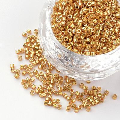 Plated Glass Bugle Beads SEED-R043-09-1