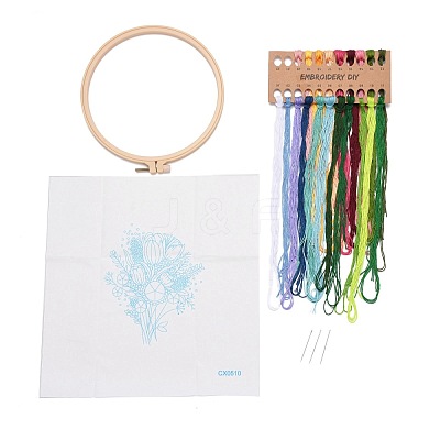 DIY Bouquet Pattern Embroidery Kit DIY-O021-16-1