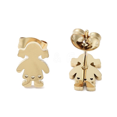PVD Vacuum Plating 304 Stainless Steel Stud Earrings for Women EJEW-A048-39B-G-1