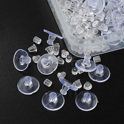 300Pcs 3 Style Plastic Ear Nuts KY-YW0001-32-1