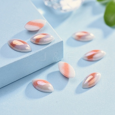 Opaque Glass Cabochons GGLA-S038-03G-5x10-1