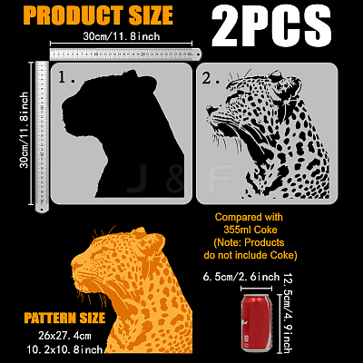 2Pcs 2 Styles PET Hollow Out Drawing Painting Stencils DIY-WH0394-0300-1