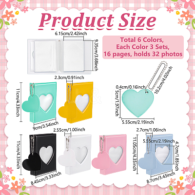 18 Sets 6 Colors PVC Mini Photo Album AJEW-WA0004-97-1