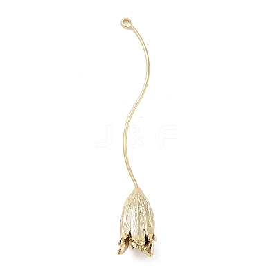 Three-Dimensional Flower Brass Pendants KK-V006-02G-03-1