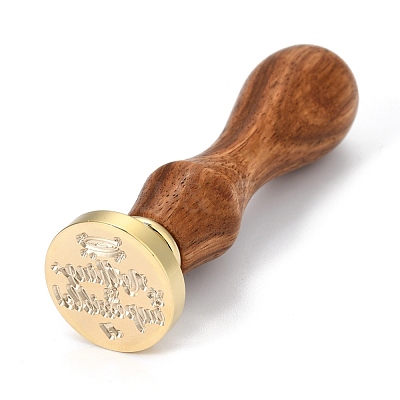 Brass Retro Wax Sealing Stamp AJEW-F045-C13-1