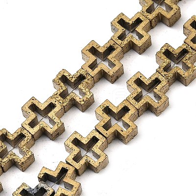 Electroplated Natural Lava Rock Beads Strands G-K388-02I-1