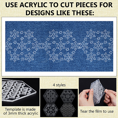 1Set Acrylic Embroidery Template AJEW-BC0007-79B-1