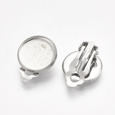 Non-Tarnish 304 Stainless Steel Clip-on Earring Findings STAS-S079-81D-1