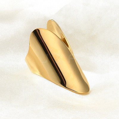 304 Stainless Steel Open Cuff Ring RJEW-Q775-01G-1