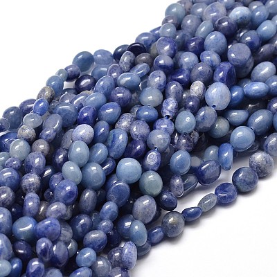 Natural Dyed & Heated Blue Aventurine Nuggets Beads Strands G-J335-34A-1
