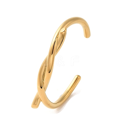 304 Stainless Steel Wire Wrap Cuff Bangles BJEW-Q773-06C-G-1