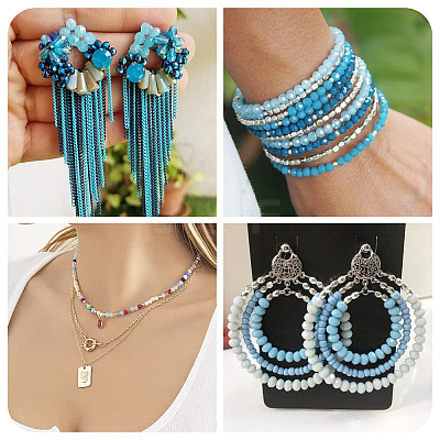 6 Strands 6 Styles Electroplate Glass Beads Strands EGLA-TADJ0001-02B-1