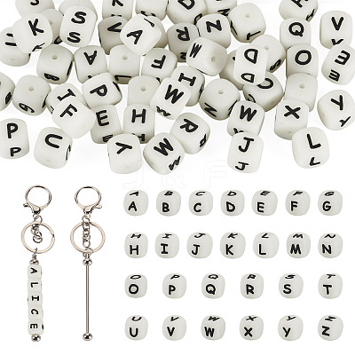 DIY Stainless Steel Beadable Keychain Making Kits KEYC-TA0001-63-1