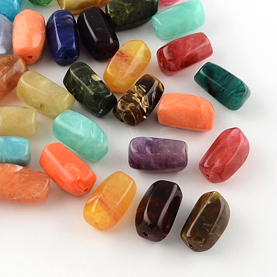 Column Imitation Gemstone Acrylic Beads OACR-R028B-M-1