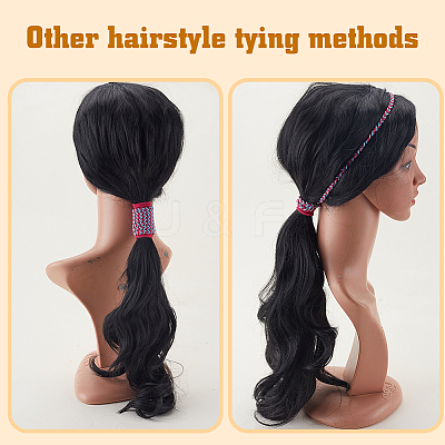 5Pcs 5 Colors Nylon Hair Ties Wigs OHAR-GA0001-15-1