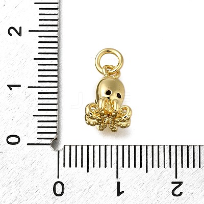 Brass Micro Pave Clear Cubic Zirconia Charms ZIRC-I070-076G-1