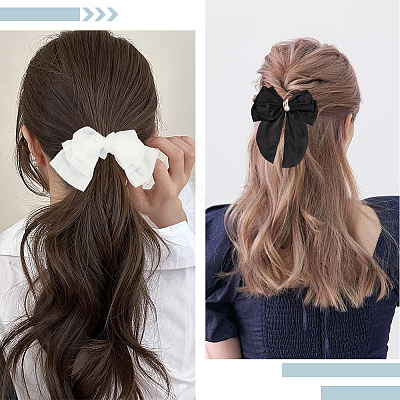 4Pcs 4 Styles Cloth Bowknot Alligator Hair Clips PHAR-SP0001-17A-1