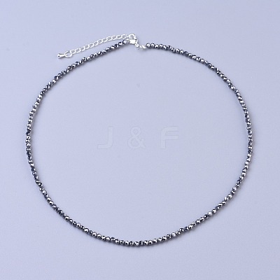 Terahertz Stone Beaded Necklaces NJEW-K114-B-A22-1