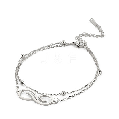 Infinity 304 Stainless Steel Double Layer Anklets FS-WGFE1F4-01-1