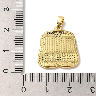 Rack Plating Brass Micro Pave Cubic Zirconia Pendants KK-U027-23G-1